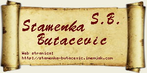 Stamenka Butačević vizit kartica